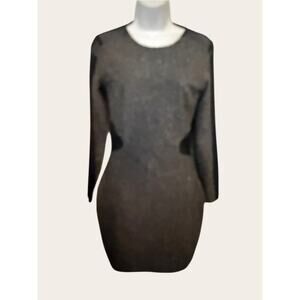 Express Black Bodycon Metallic Knit Sheer Mesh Dress  6